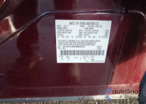 2017 Ford Edge Sel z USA, uszkodzony, nr VIN 2FMPK3J89HBB69003